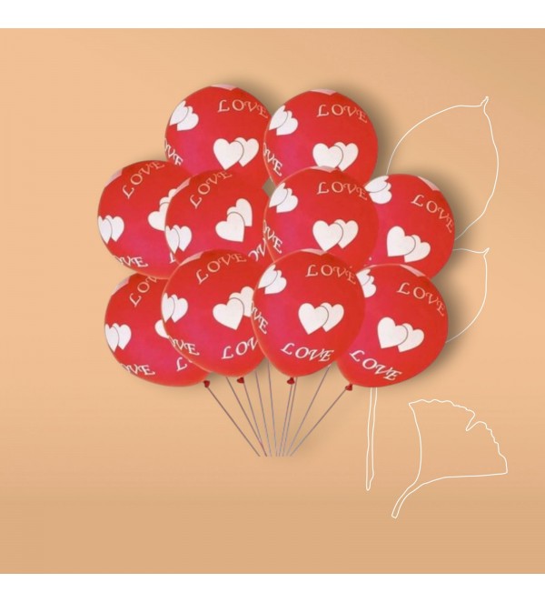 Kırmızı Love Baskılı 10 lu Helyum Balon Kırmızı Love Baskılı 10 lu Helyum Balon